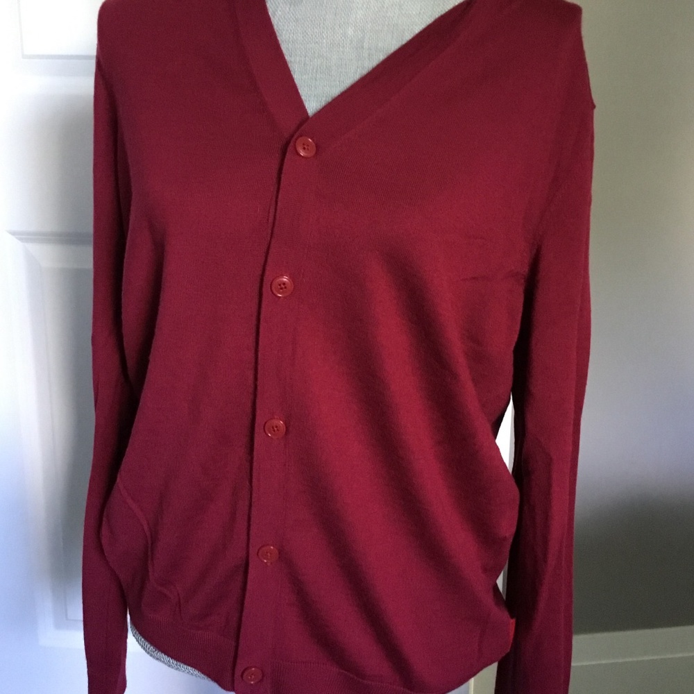 Armani Exchange red cardigan